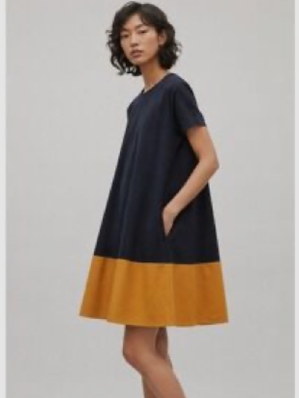 COS Contrast Panel A-Line Sleeveless Swing Dress medium